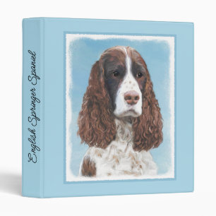 English Springer Spaniel Painting Original Dog Art 3 Ring Binder