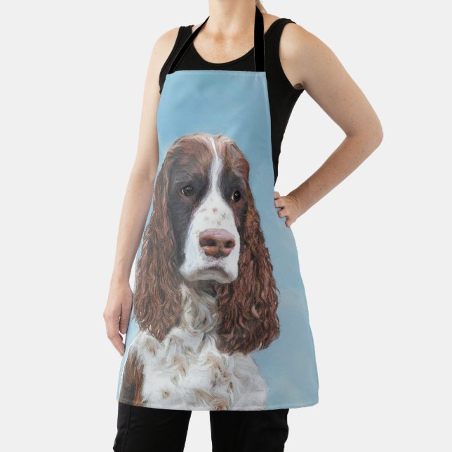 English Springer Spaniel Painting Original Dog Art Apron (Insitu)