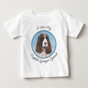 English Springer Spaniel Painting Original Dog Art Baby T-Shirt
