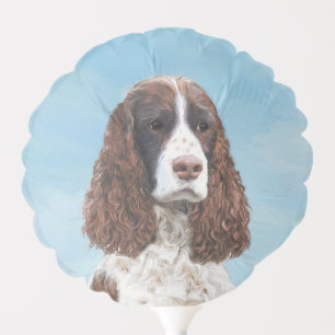 English Springer Spaniel Painting Original Dog Art Balloon