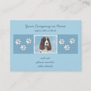 English Springer Spaniel Painting Original Dog Art Business Card