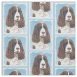 English Springer Spaniel Painting Original Dog Art Fabric