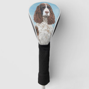 English Springer Spaniel Painting Original Dog Art Golf Head Cover