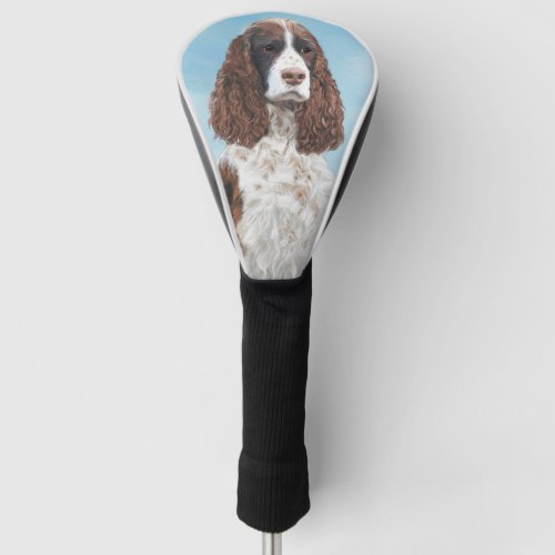 English Springer Spaniel Painting Original Dog Art Golf Head Cover