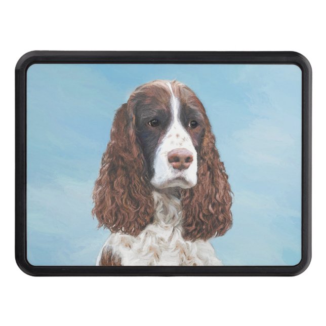 English Springer Spaniel Painting Original Dog Art Hitch Cover (Front)