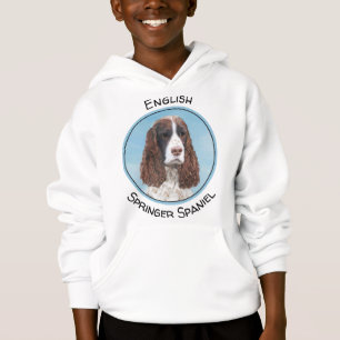 English Springer Spaniel Painting Original Dog Art Hoodie