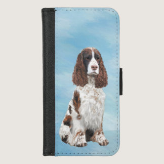 English Springer Spaniel Painting Original Dog Art iPhone 8/7 Wallet Case