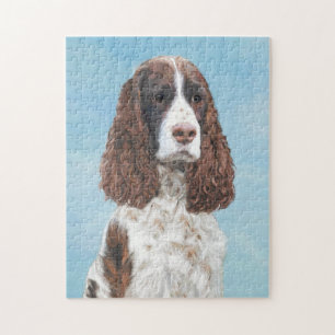 English Springer Spaniel Painting Original Dog Art Jigsaw Puzzle