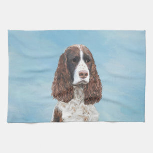 English Springer Spaniel Painting Original Dog Art Kitchen Towel
