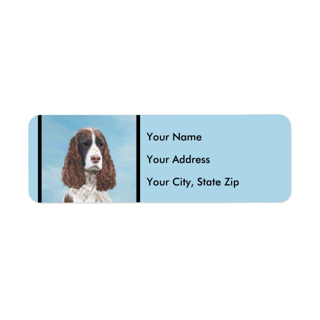 English Springer Spaniel Painting Original Dog Art Label (Front)