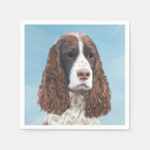 English Springer Spaniel Painting Original Dog Art Napkins