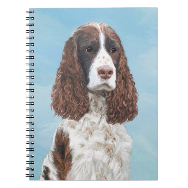 English Springer Spaniel Painting Original Dog Art Notebook (Front)