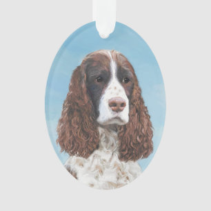 English Springer Spaniel Painting Original Dog Art Ornament