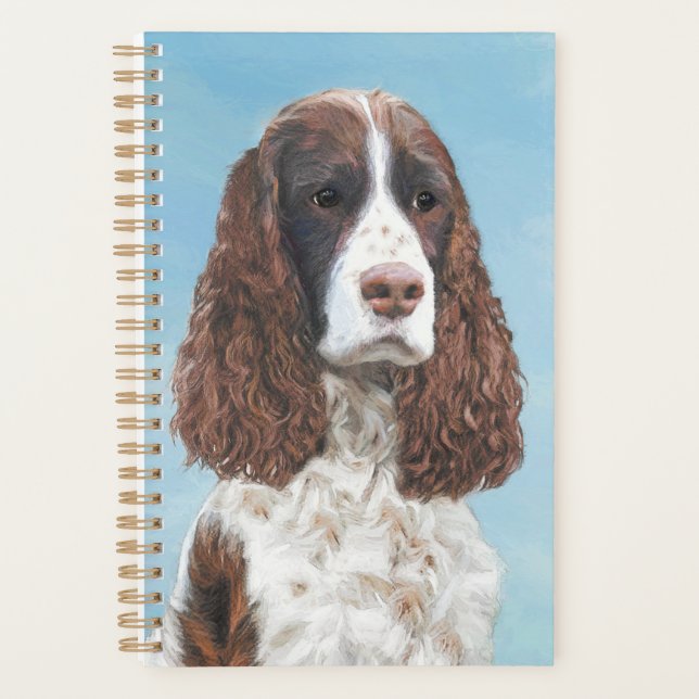 English Springer Spaniel Painting Original Dog Art Planner (Front)