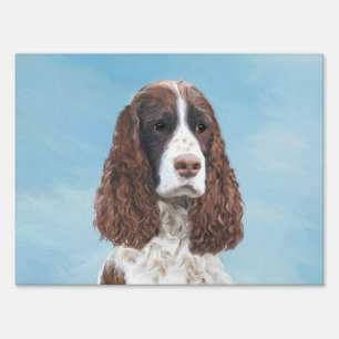 English Springer Spaniel Painting Original Dog Art Sign