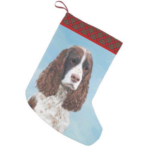 English Springer Spaniel Painting Original Dog Art Small Christmas Stocking