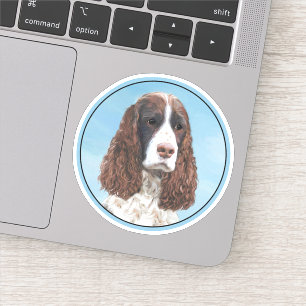 English Springer Spaniel Painting Original Dog Art Sticker