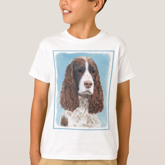 English Springer Spaniel Painting Original Dog Art T-Shirt (Front)