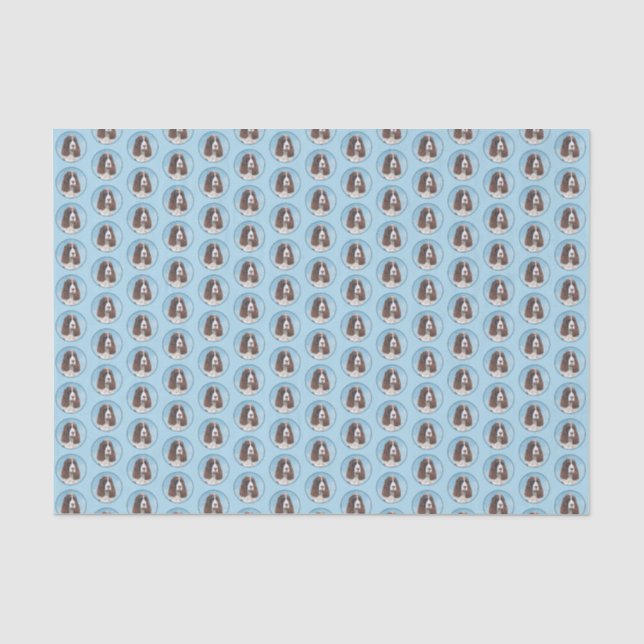 English Springer Spaniel Painting Original Dog Art Tissue Paper (Front)
