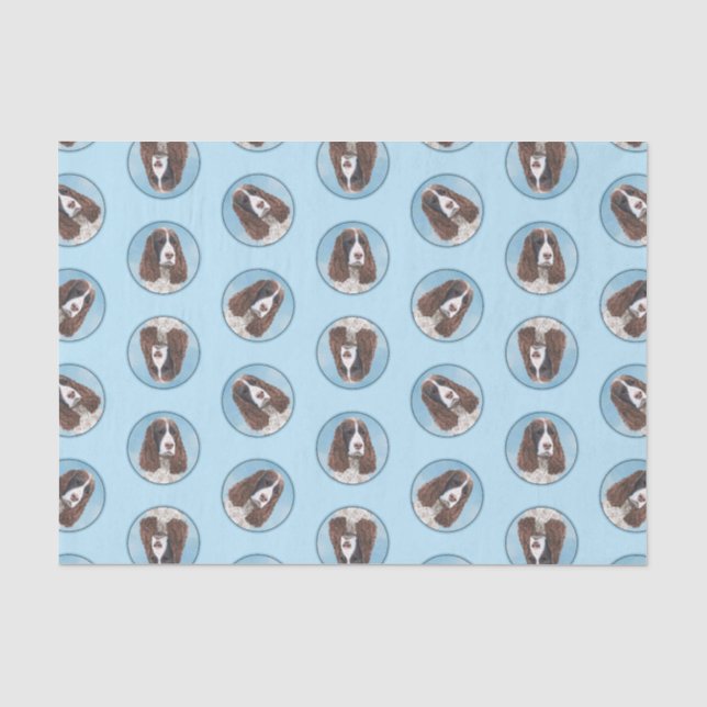English Springer Spaniel Painting Original Dog Art Tissue Paper (Front)