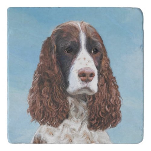 English Springer Spaniel Painting Original Dog Art Trivet