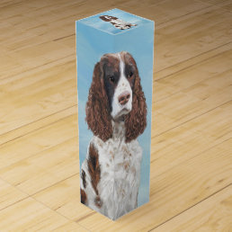 English Springer Spaniel Painting Original Dog Art Wine Box