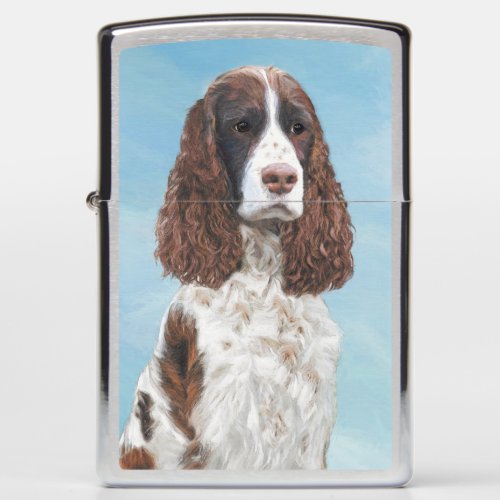 English Springer Spaniel Painting Original Dog Art Zippo Lighter