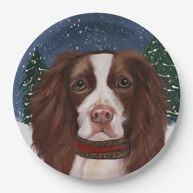 ENGLISH SPRINGER SPANIEL          PAPER PLATES (Front)
