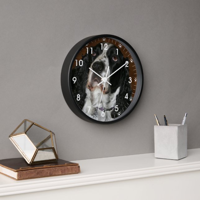 English Springer Spaniel Pet Photo Clock (Office)
