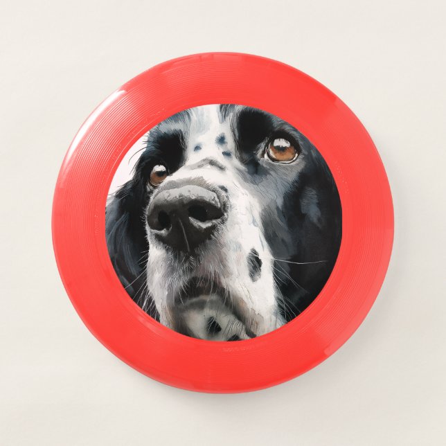 English springer spaniel portrait Wham-O frisbee (Front)