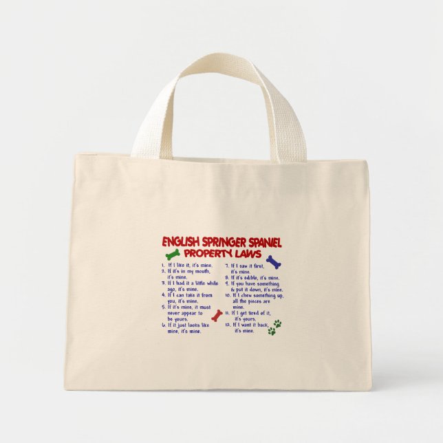ENGLISH SPRINGER SPANIEL Property Laws 2 Mini Tote Bag (Front)
