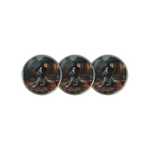 English Springer Spaniel Pumpkins Halloween Scary  Golf Ball Marker