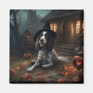 English Springer Spaniel Pumpkins Halloween Scary Magnet