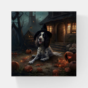 English Springer Spaniel Pumpkins Halloween Scary  Paperweight