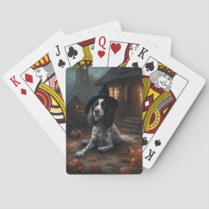 English Springer Spaniel Pumpkins Halloween Scary Poker Cards