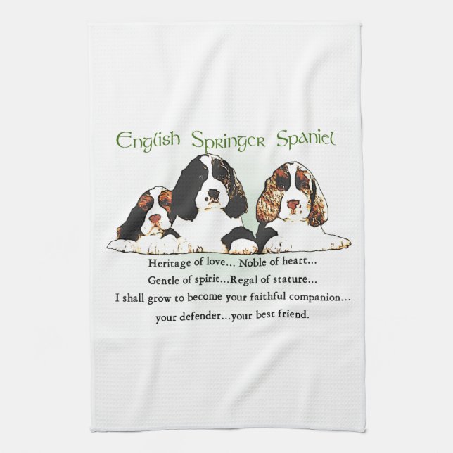 English Springer Spaniel Puppies Kitchen Towel (Vertical)