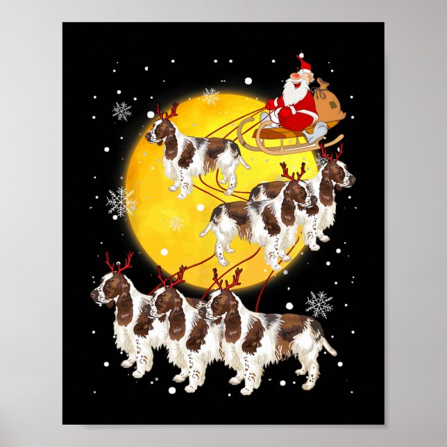 English Springer Spaniel Reindeer Christmas Dog Lo Poster (Front)