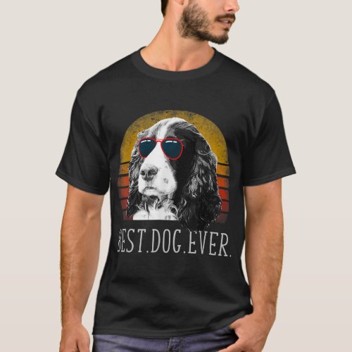 English Springer Spaniel Retro Best Dog Lover Ever T_Shirt