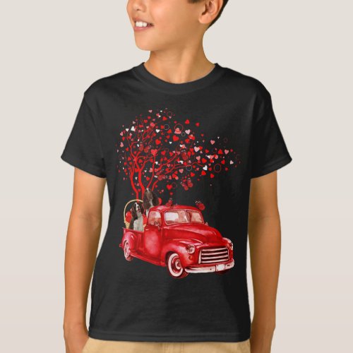English Springer Spaniel Riding Truck Valentine Bu T_Shirt