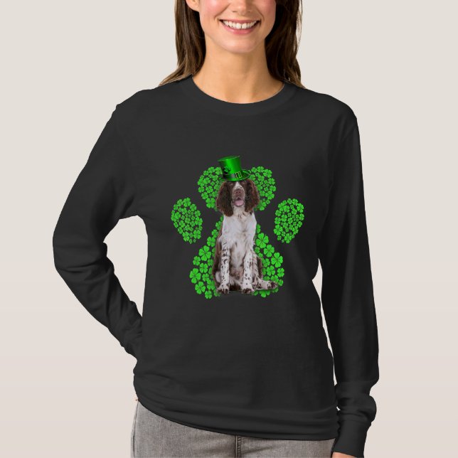English Springer Spaniel Shamrock C St Patrick S D T-Shirt (Front)