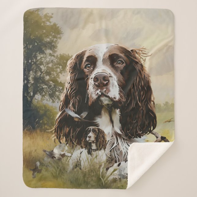 English Springer Spaniel Sherpa Blanket (Front)