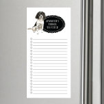 English Springer Spaniel Shopping List Magnetic Notepad<br><div class="desc">Adorable things to fetch English Springer Spaniel dog with a black chalkboard frame personalized with your name.</div>