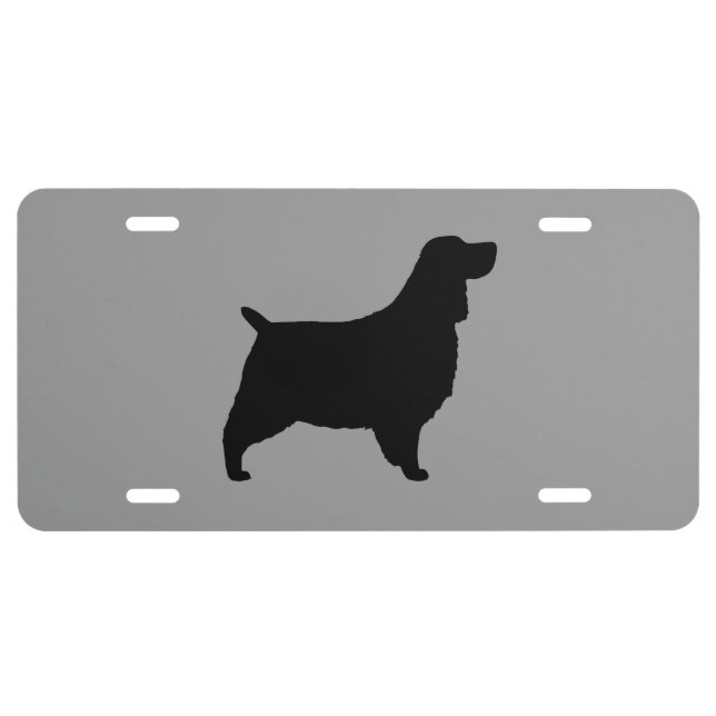 English Springer Spaniel Silhouette License Plate (Front)