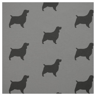 english springer spaniel silhouettes pattern fabric