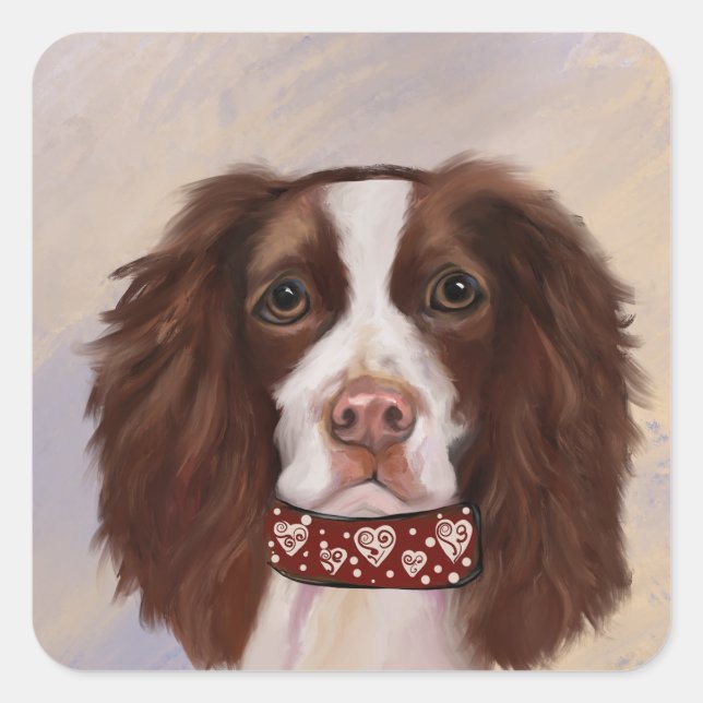 ENGLISH SPRINGER SPANIEL    SQUARE STICKER (Front)