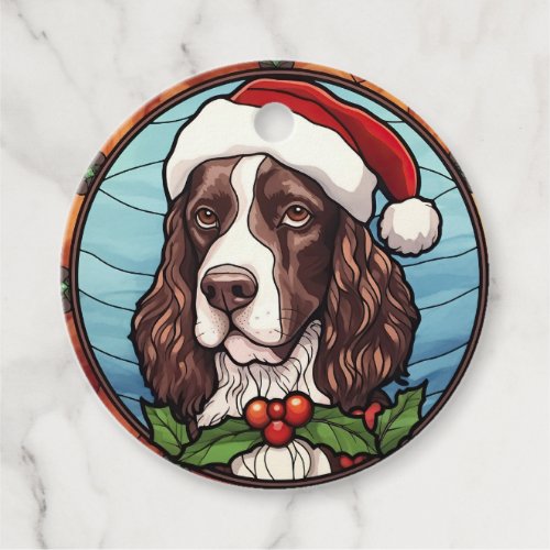 English Springer Spaniel Stained Glass Christmas Favor Tags