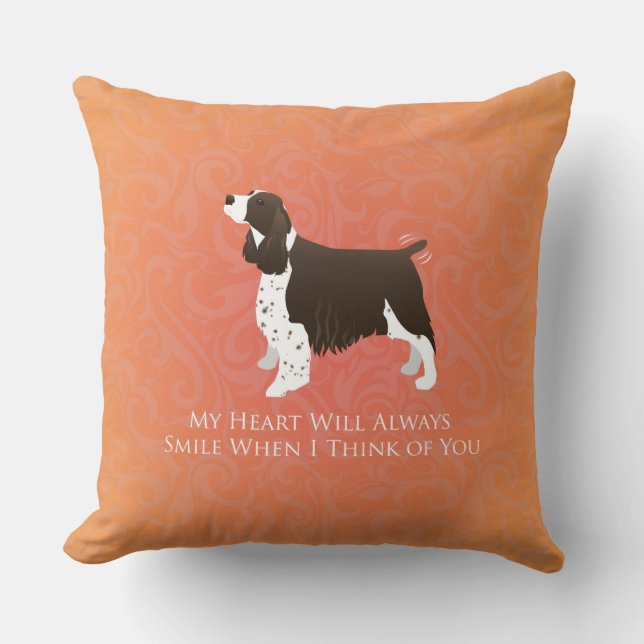 English Springer Spaniel Thinking of You -Memorial Throw Pillow (Front)