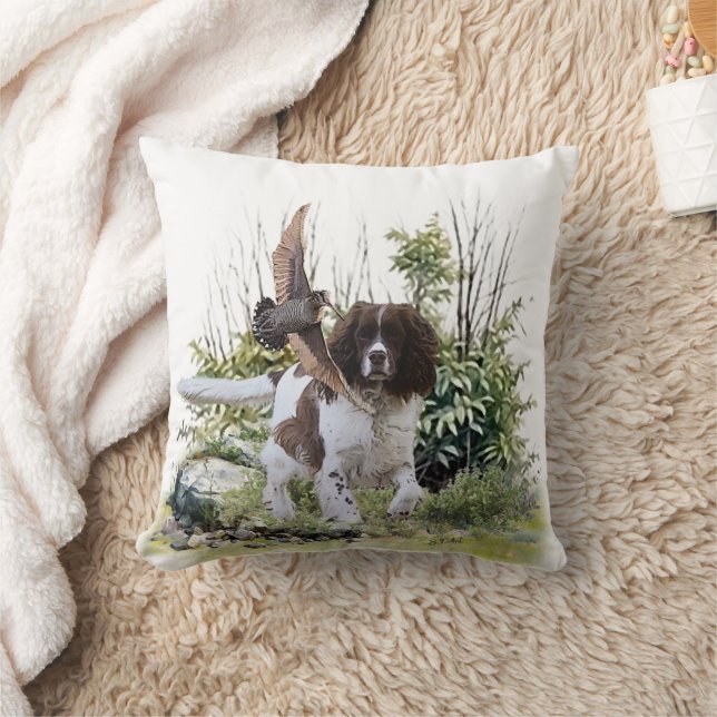  English Springer Spaniel  Throw Pillow (Blanket)