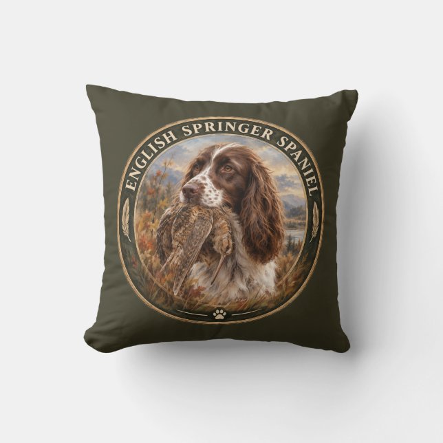 English Springer Spaniel  Throw Pillow (Front)