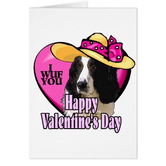 English Springer Spaniel Valentines Day Cards (Front)